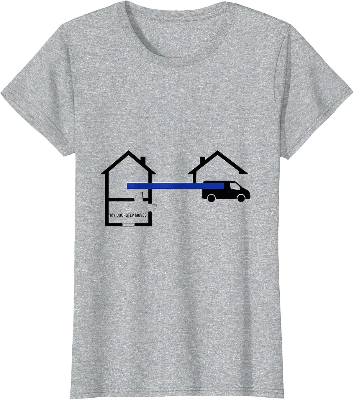My Doorstep Moves Retro Van Life Campervan Road Trip Pride T-Shirt - Heather Grey
