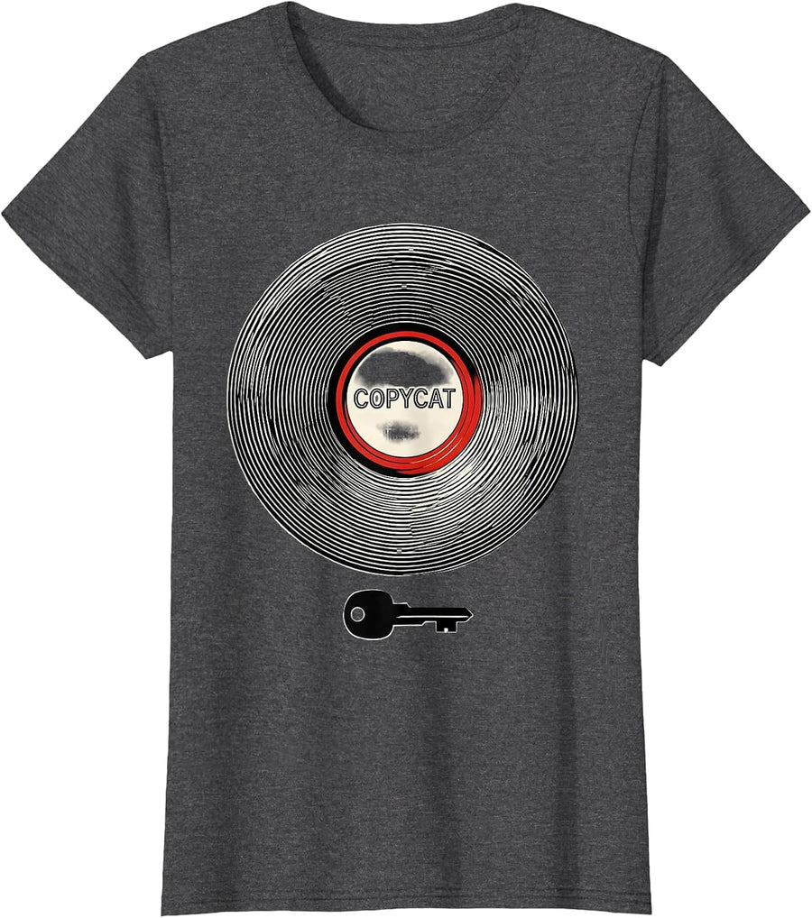 Women's Copycat Op Art Moiré Ham Radio Operator Humor T-Shirt - Dark Heather Grey