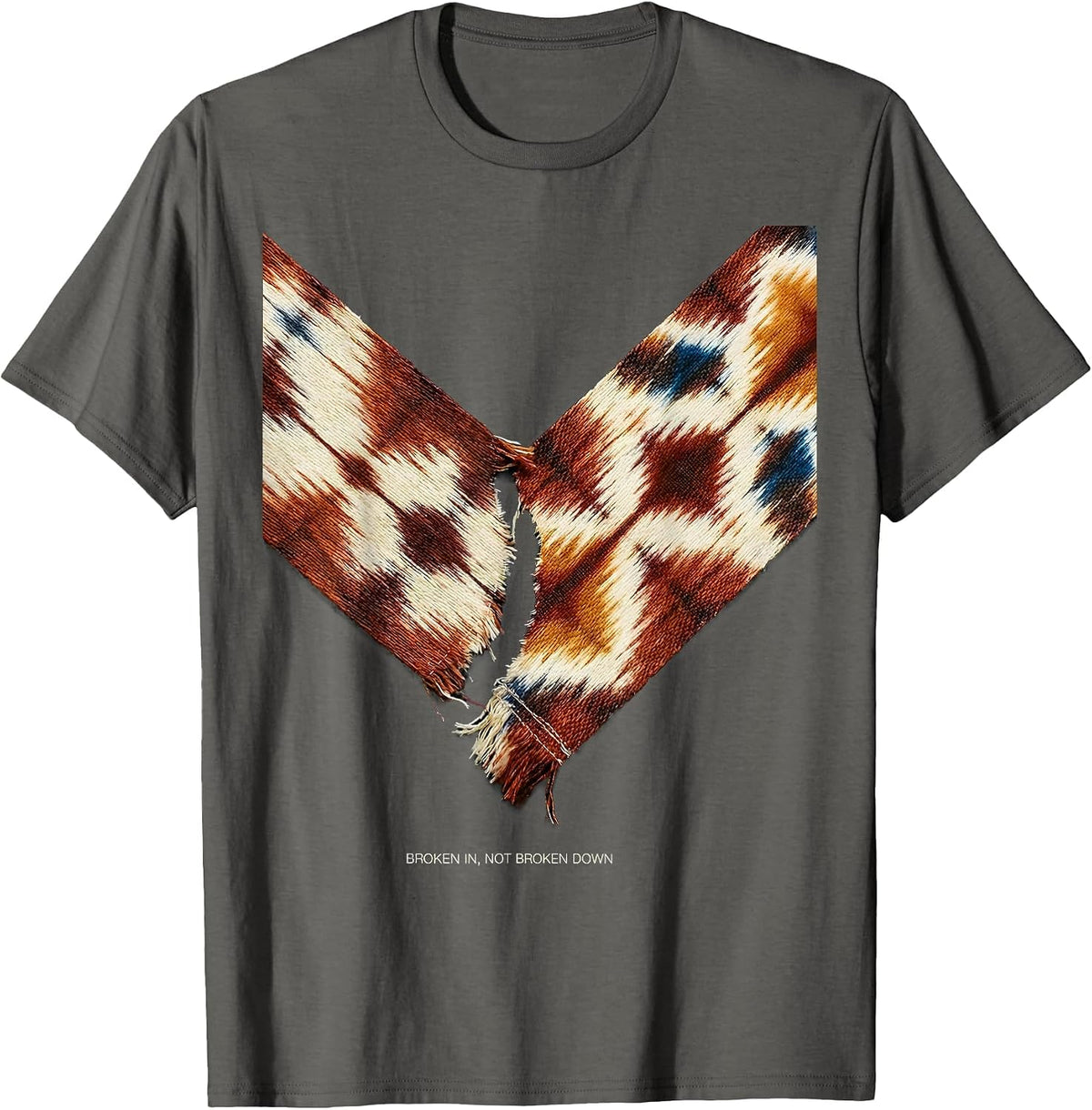 Men's Broken In Not Broken Down Mental Health Awareness Counselor T-Shirt - Asphalt Grey