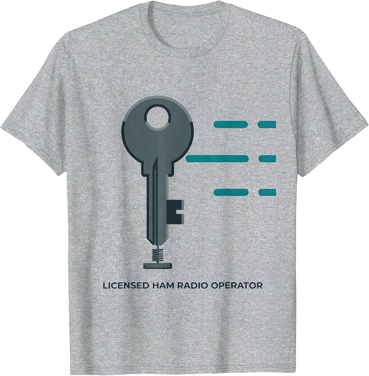Men's Licensed Ham Radio Operator Flat Vector Hobbyist Pride T-Shirt - Heather Grey
