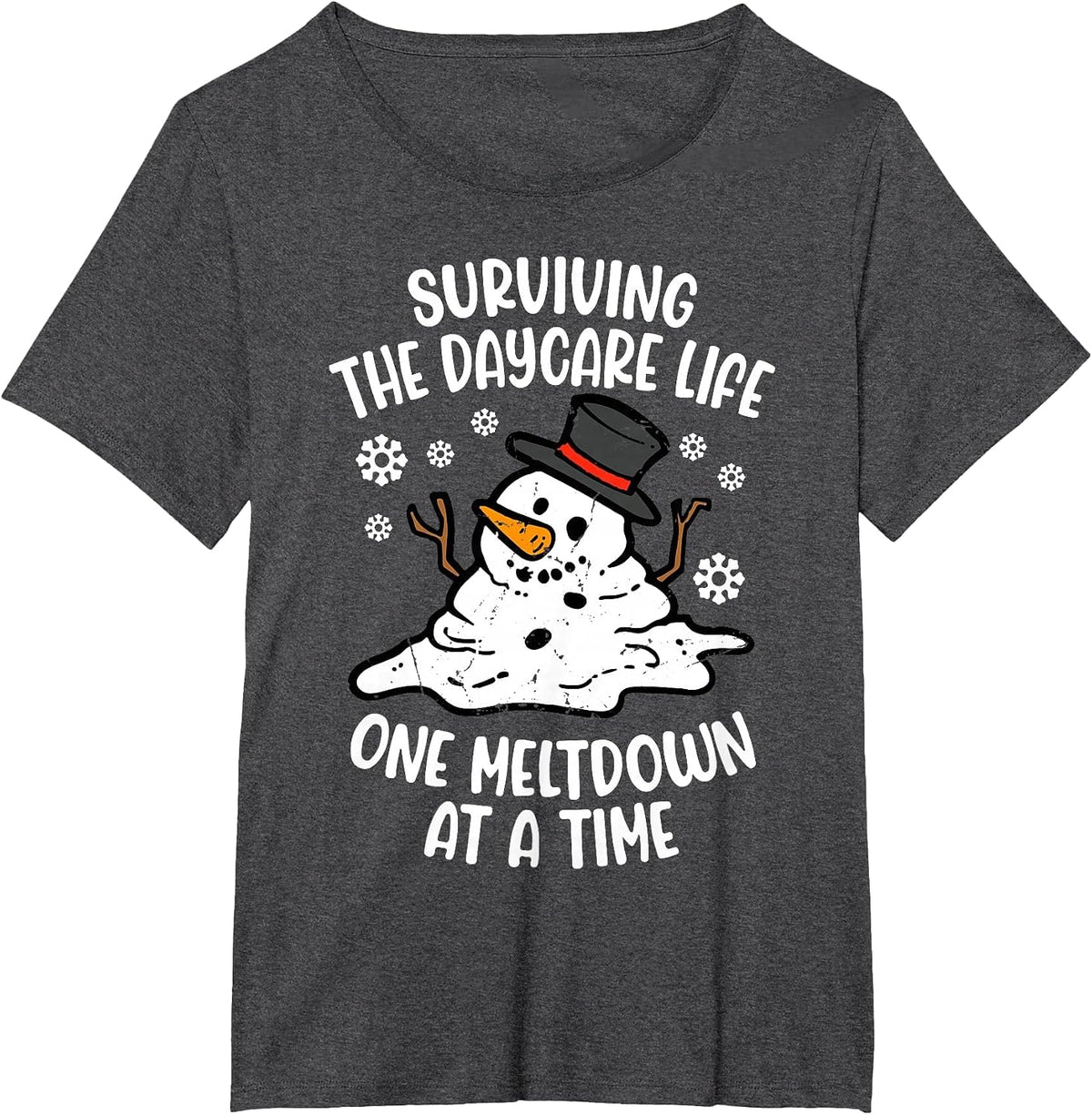 Surviving Daycare Life One Meltdown At A Time T-Shirt - Dark Heather Grey