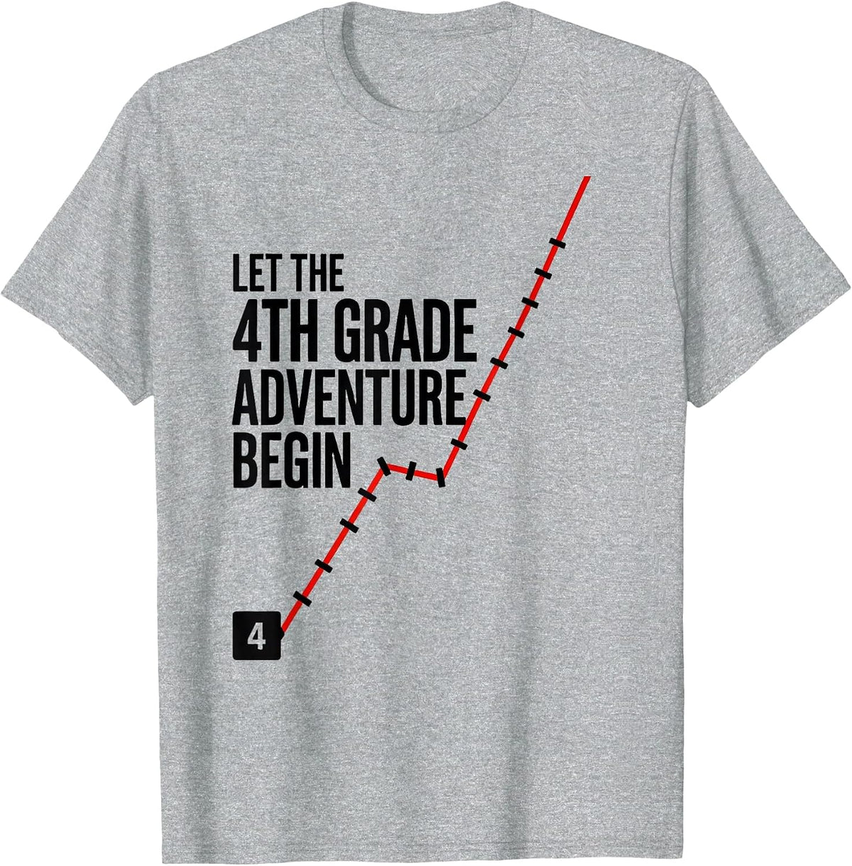 Men's Let The 4th Grade Adventure Begin Fourth Grade Teacher Kids T-Shirt - Heather Grey