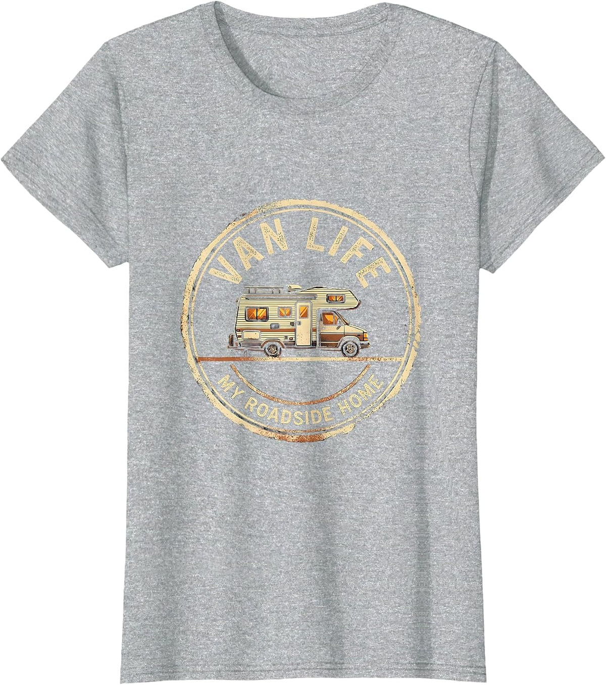 Van Life My Roadside Home Retro Camper Vanlife Nomad Pride T-Shirt - Heather Grey