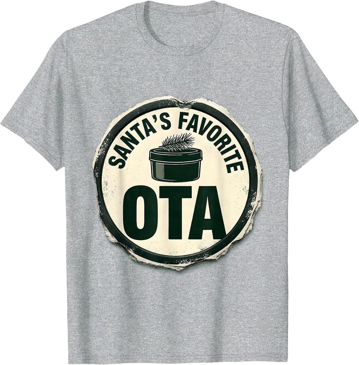 Men's Santa's Favorite OTA Physical Therapy Christmas Humor T-Shirt - Heather Grey