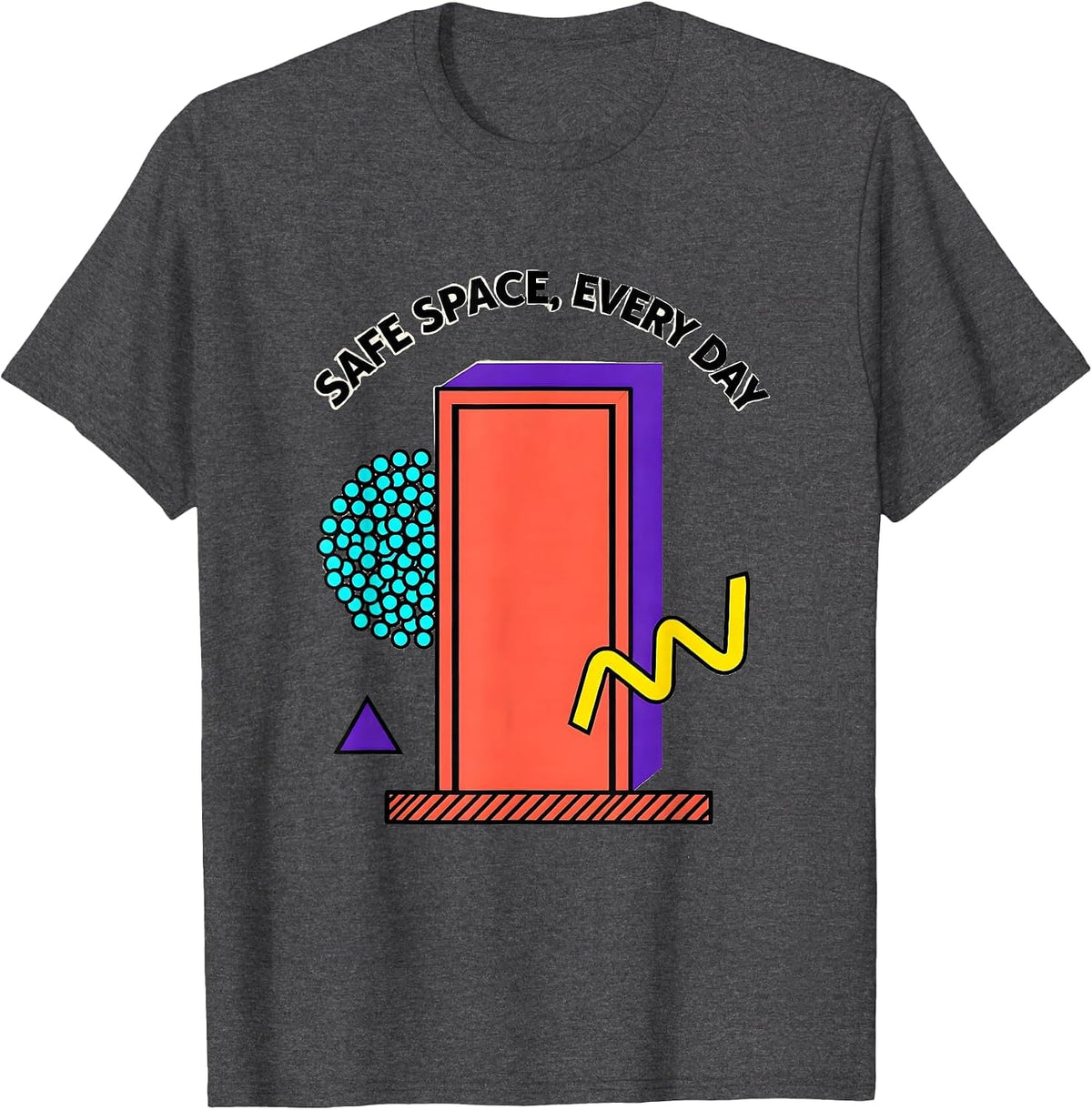 Safe Space Every Day School Counselor Design T-Shirt - Dark Heather Grey