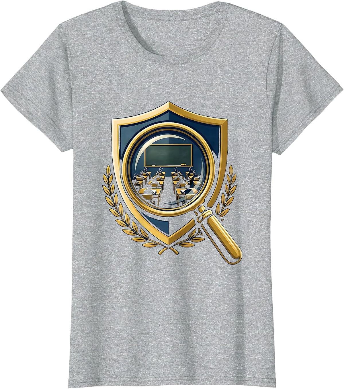 Women's 5th Grade Teacher Magnifying Glass Ant Classroom T-Shirt - Heather Grey