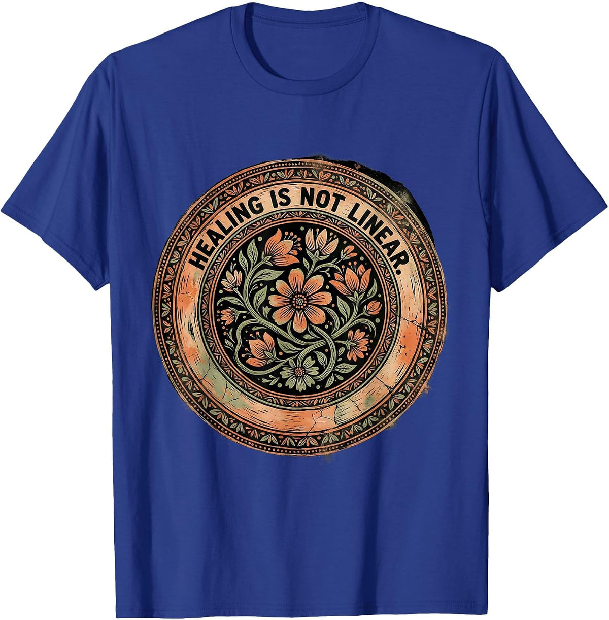 Healing Is Not Linear Mental Health Awareness T-Shirt - Royal Blue