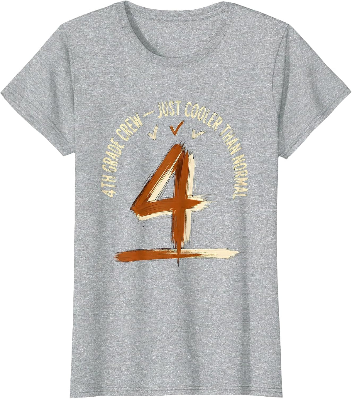 4th Grade Crew Just Cooler Than Normal Teacher T-Shirt - Heather Grey