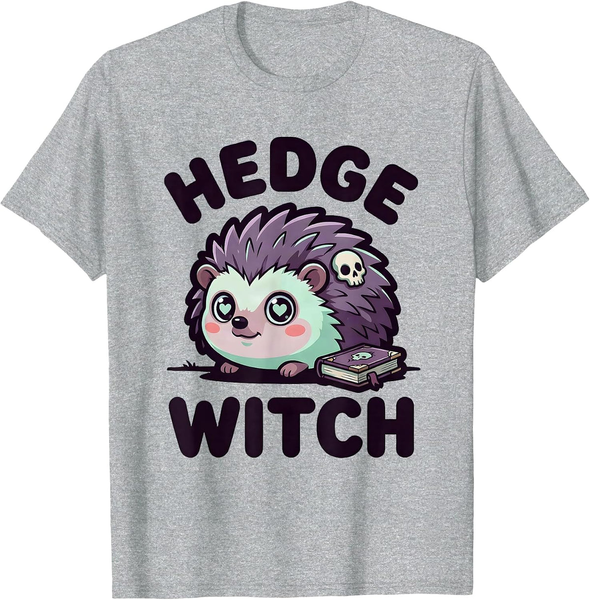 Men's Hedge Witch Pastel Goth Kawaii Creepy Cute Witchy Mascot T-Shirt - Heather Grey
