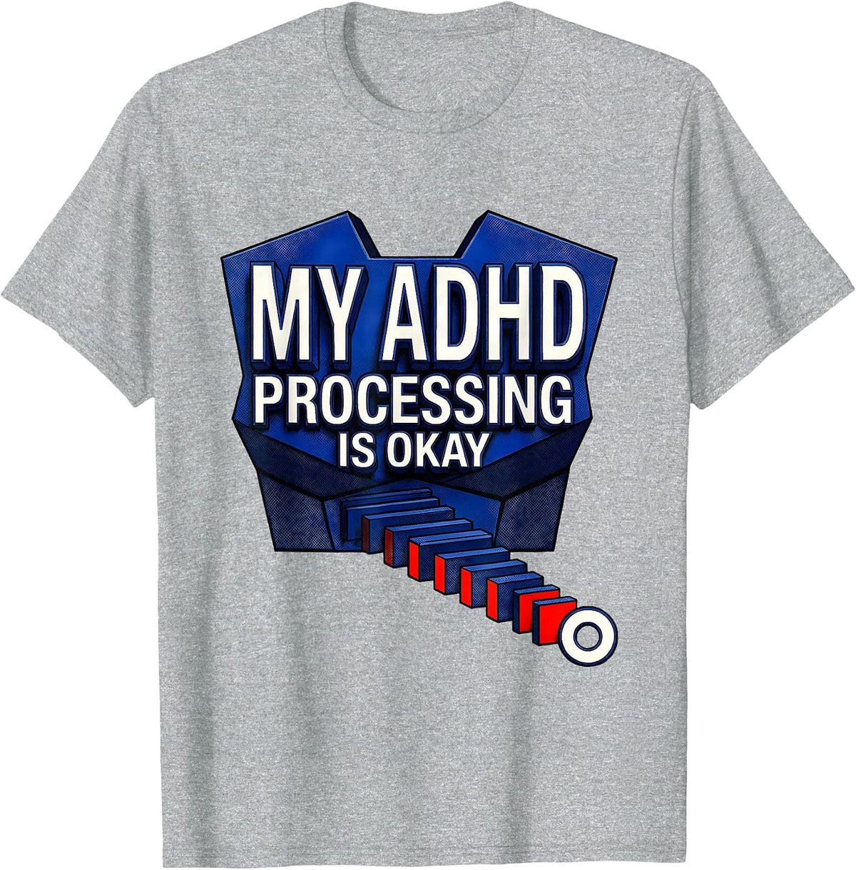 Men's My ADHD Processing Is Okay Geometric Neurodivergent T-Shirt - Heather Grey