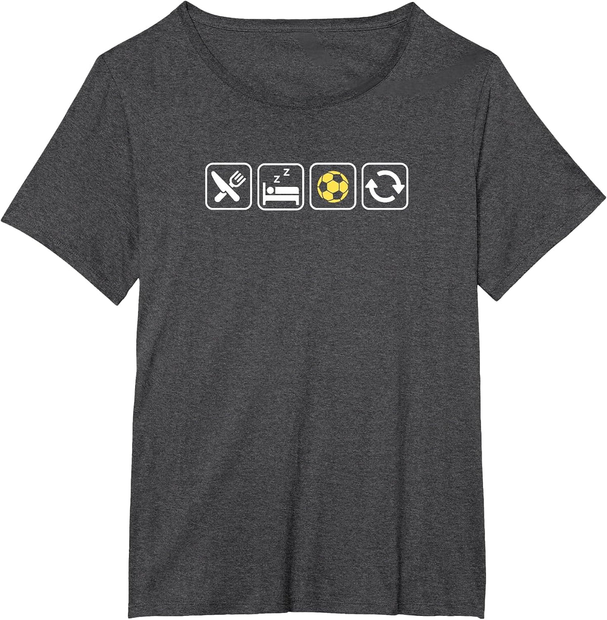 Eat Sleep Soccer Repeat | Fun Apparel for Soccer Lovers T-Shirt - Dark Heather Grey