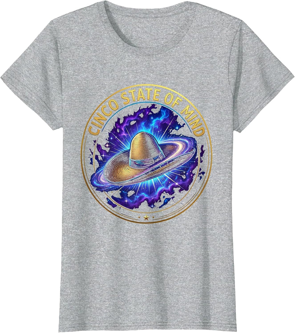Cinco State of Mind Cinco de Mayo Design T-Shirt - Heather Grey