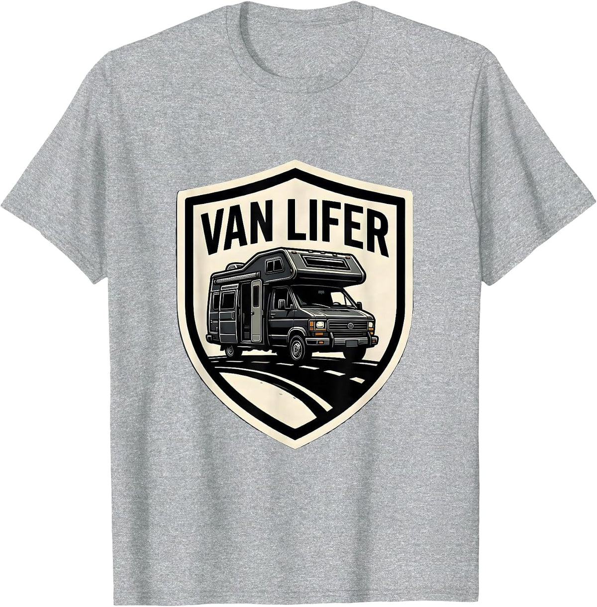 Men's Van Lifer Retro Camper Van Life Road Trip Souvenir T-Shirt - Heather Grey