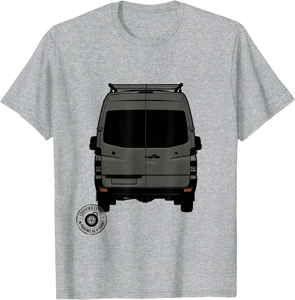 Men's Certified Expert In Parking As A Hobby Retro Van Life Road T-Shirt - Heather Grey