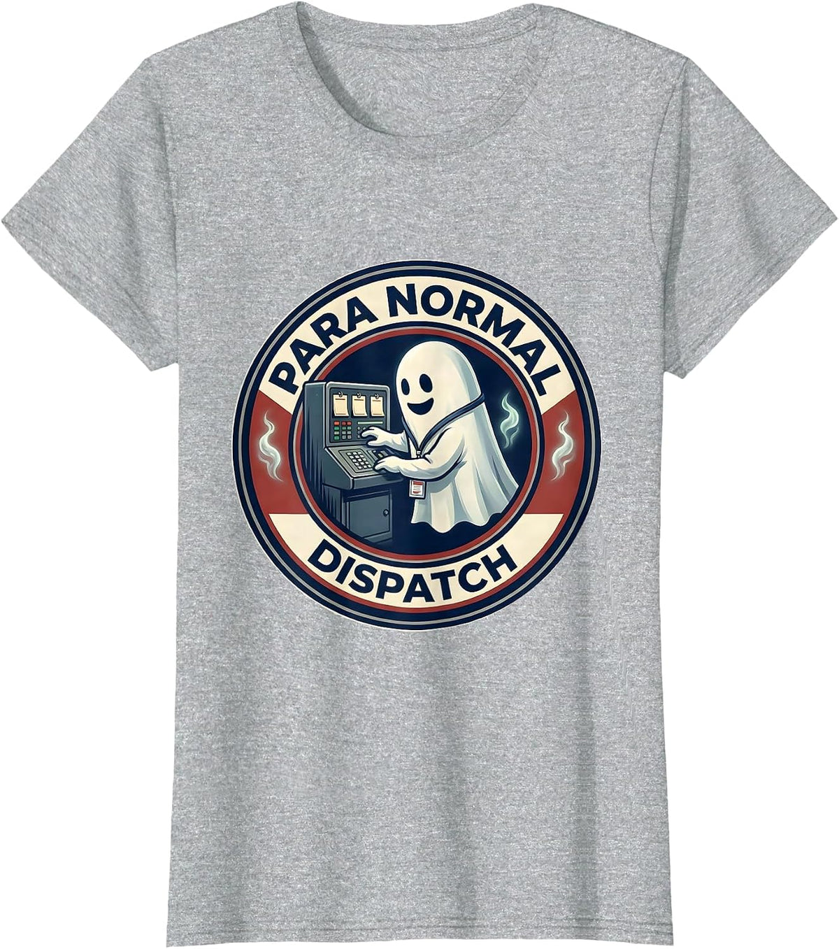 Para Normal Dispatch Funny Ghost Paraprofessional Halloween T-Shirt - Heather Grey