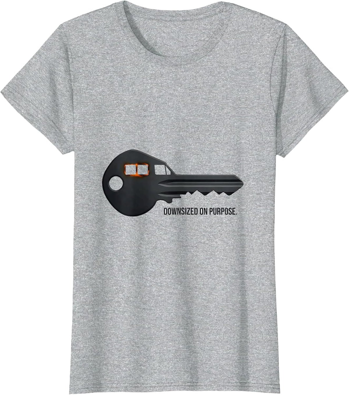 Women's Downsized On Purpose Retro Van Life Nomads Van Dwellers T-Shirt - Heather Grey