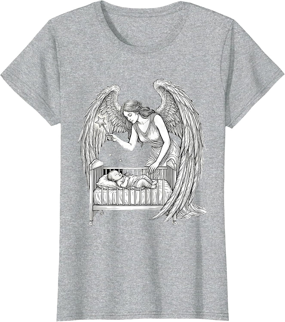 Winged Fairy Godmother New Baby Funny Gift T-Shirt - Heather Grey
