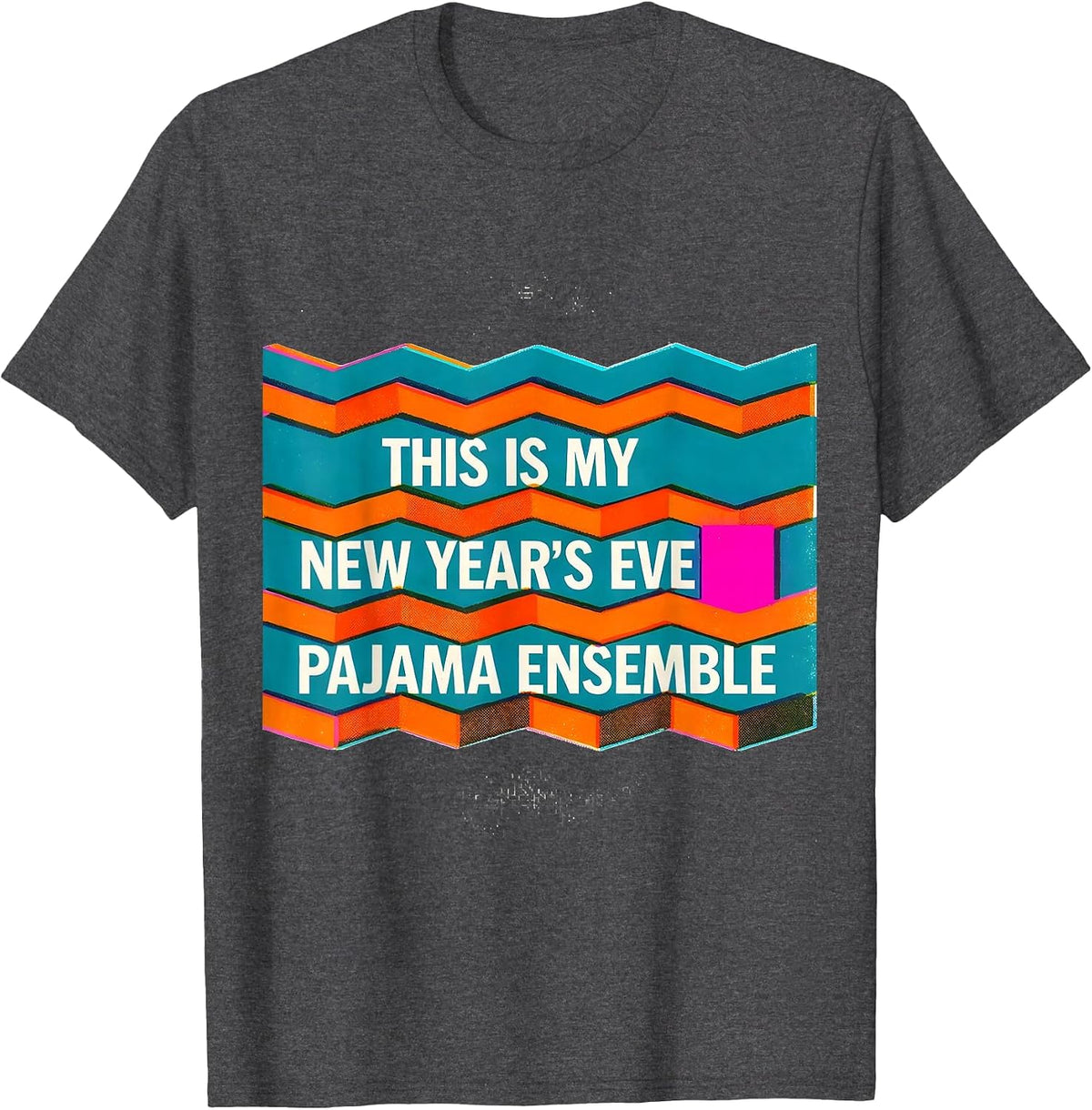 Men's This Is My New Year's Eve Pajama Ensemble Risograph T-Shirt - Dark Heather Grey