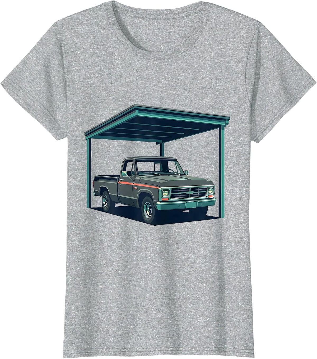 Women's Square Body Classic Pickup Truck Enthusiast Pride Vintage T-Shirt - Heather Grey