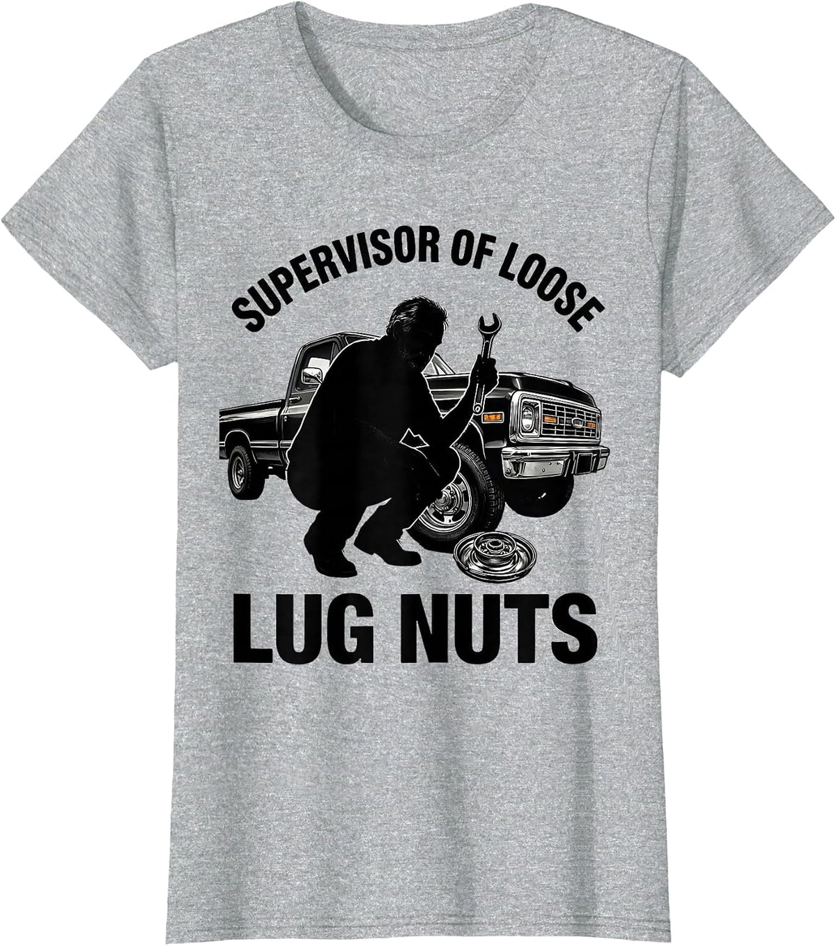Women's Supervisor Of Loose Lug Nuts Funny Old Man Car Guy Classic T-Shirt - Heather Grey