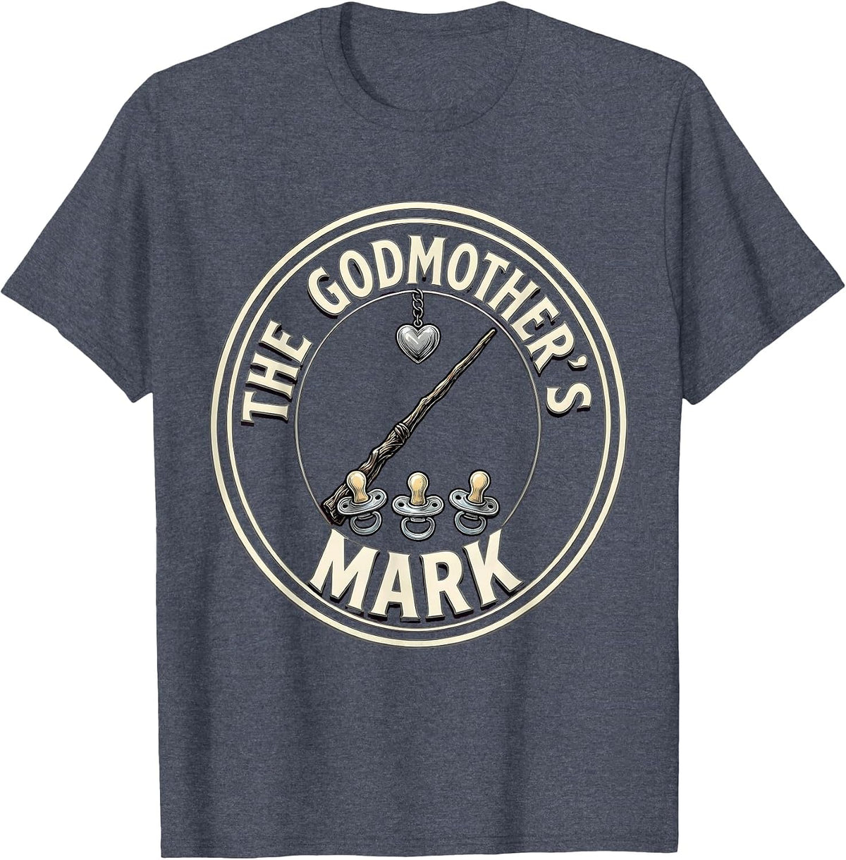 The Godmother's Mark Funny Pun Gift Godparent Godchild T-Shirt - Heather Blue
