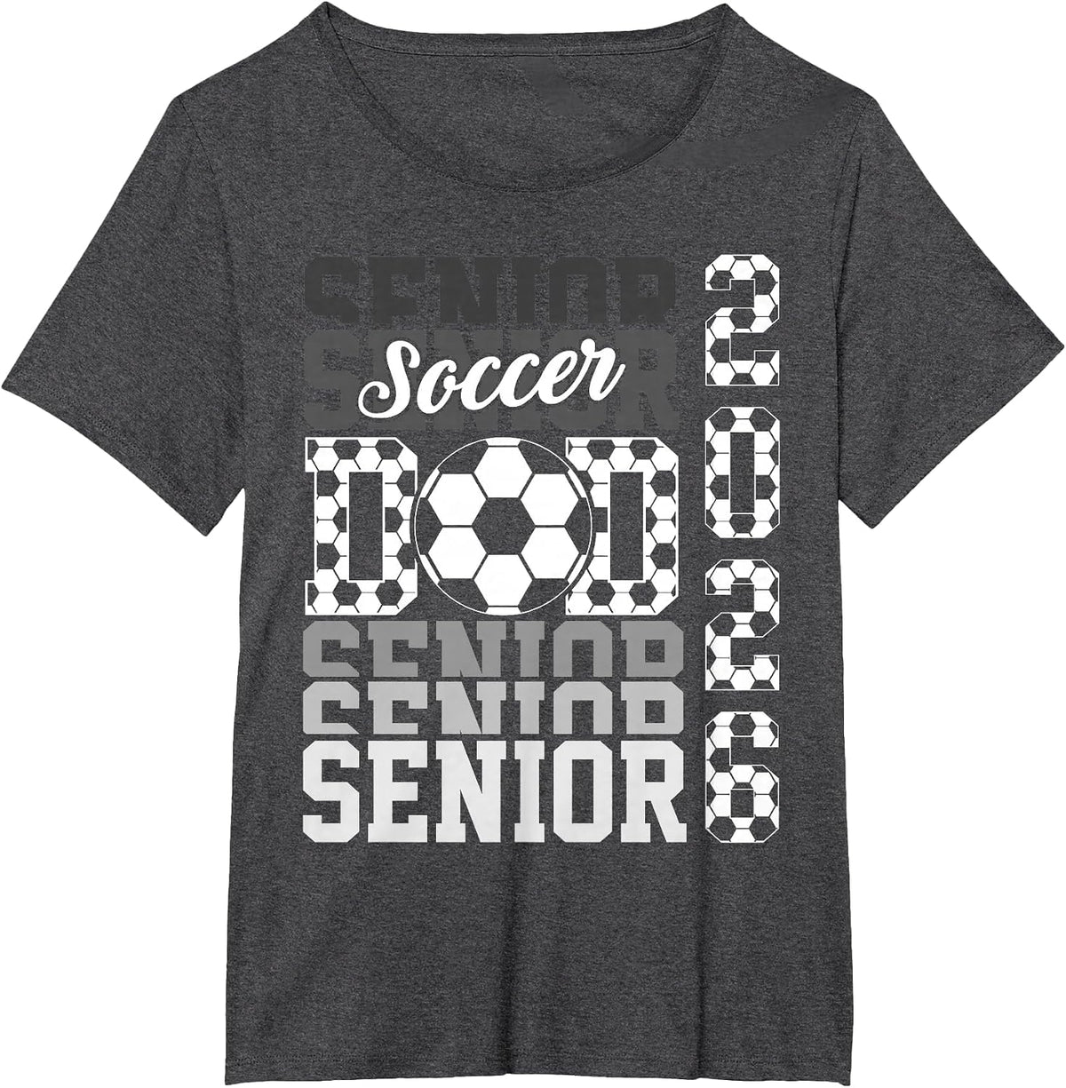 2026 Soccer Senior Dad Graduation Matching Family T-Shirt - Dark Heather Grey