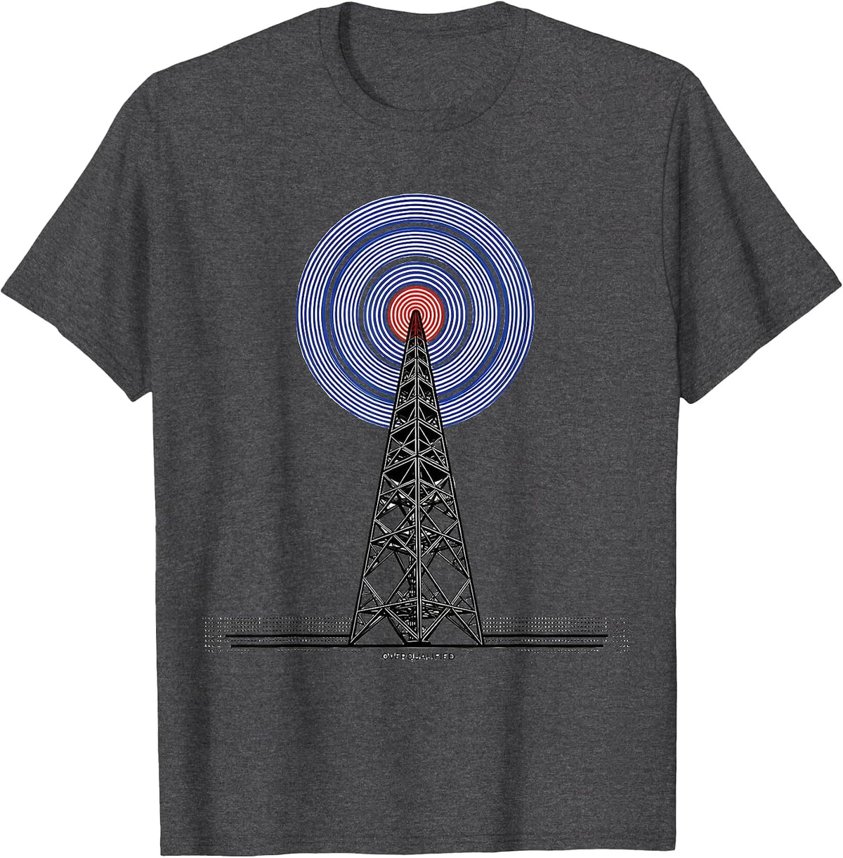 Overqualified Geometric Ham Radio Operator Humor T-Shirt - Dark Heather Grey