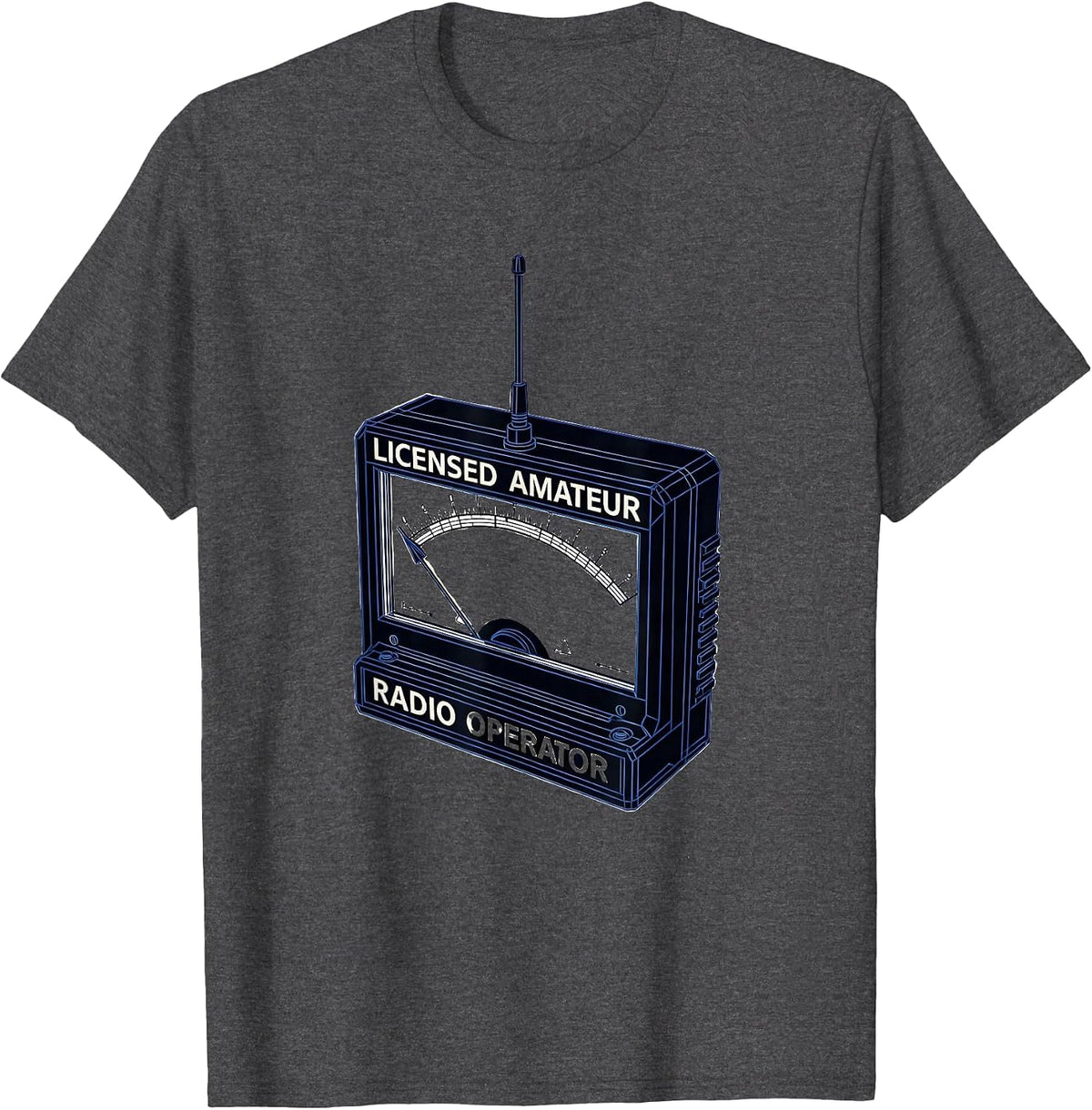 Men's Licensed Amateur Radio Operator Swiss International Ham T-Shirt - Dark Heather Grey