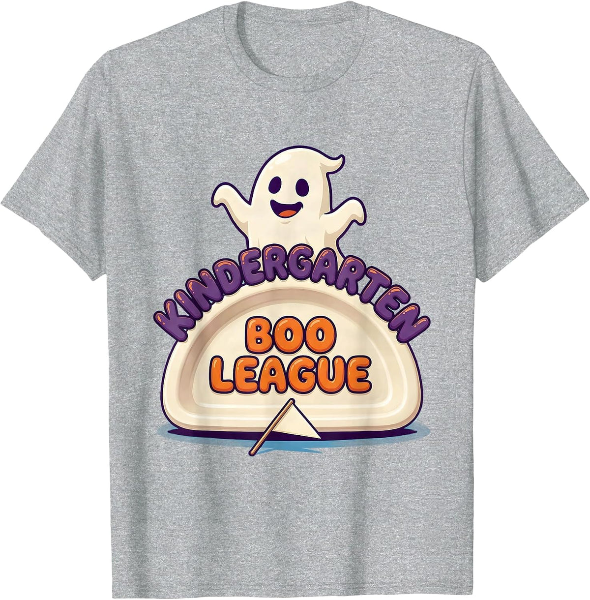 Men's Kindergarten Boo League Playful Halloween Teacher Student T-Shirt - Heather Grey