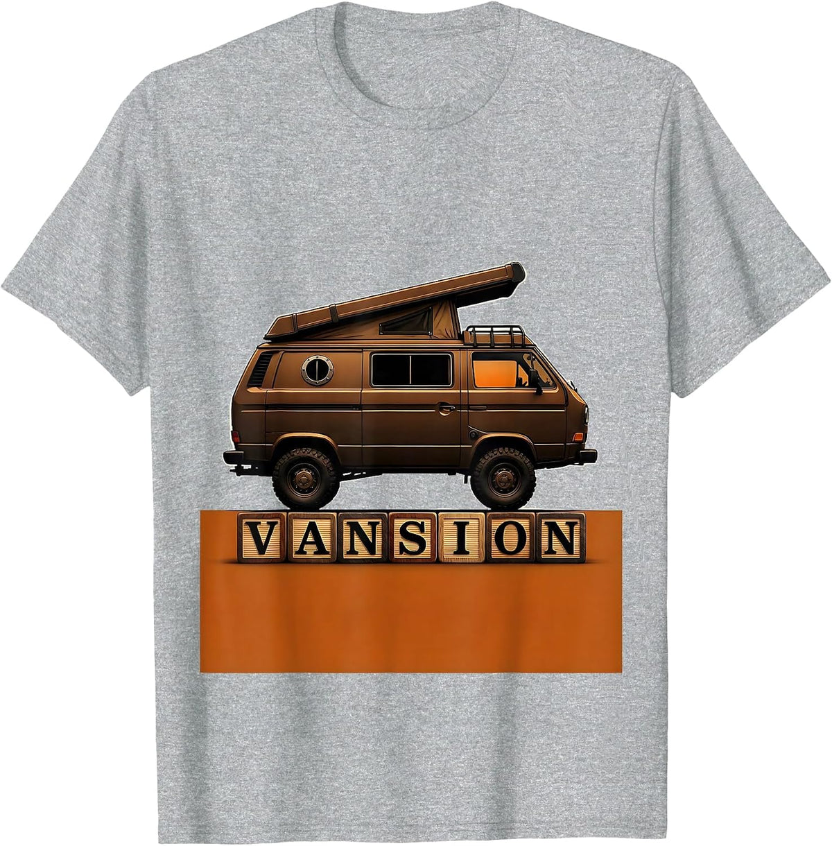 Men's Vansion Retro Van Life Camper Van Nomad Pride T-Shirt - Heather Grey