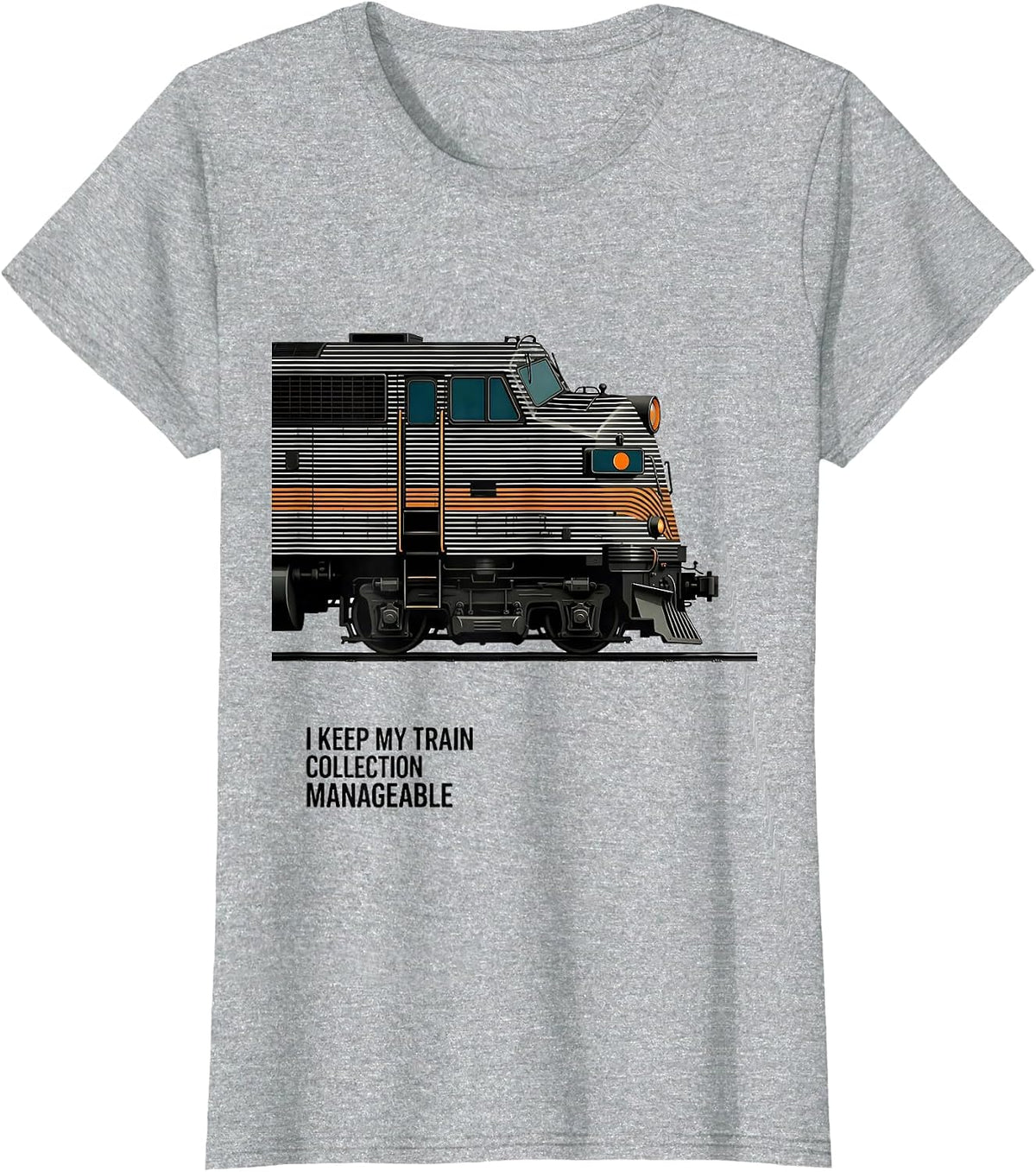 Women's I Keep My Train Collection Manageable Funny Train Enthusiast T-Shirt - Heather Grey