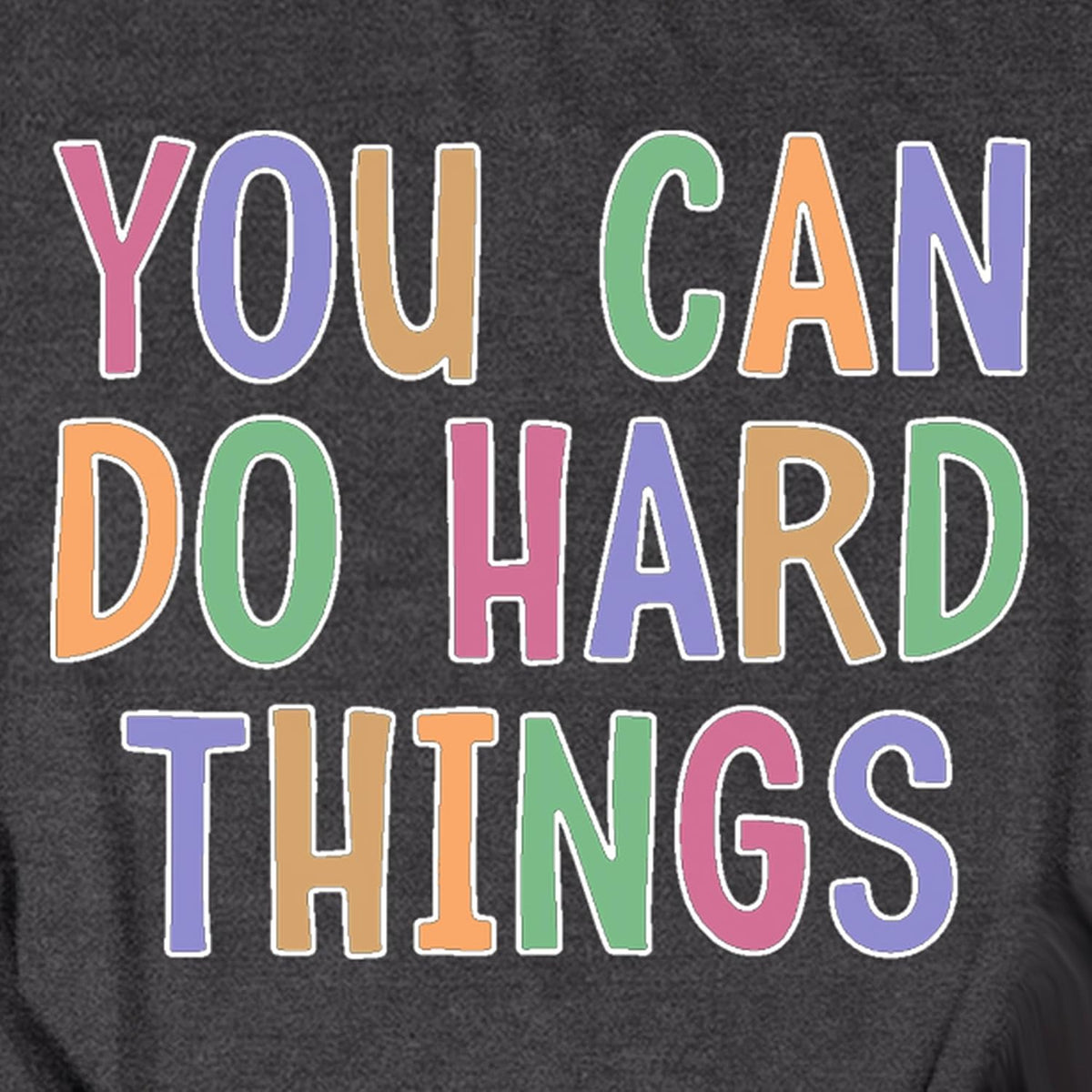 Women's Teacher Shirt You Can Do Hard Things T-Shirt Teach Teaching Inspirational Encouraging Tee Tops - size chart