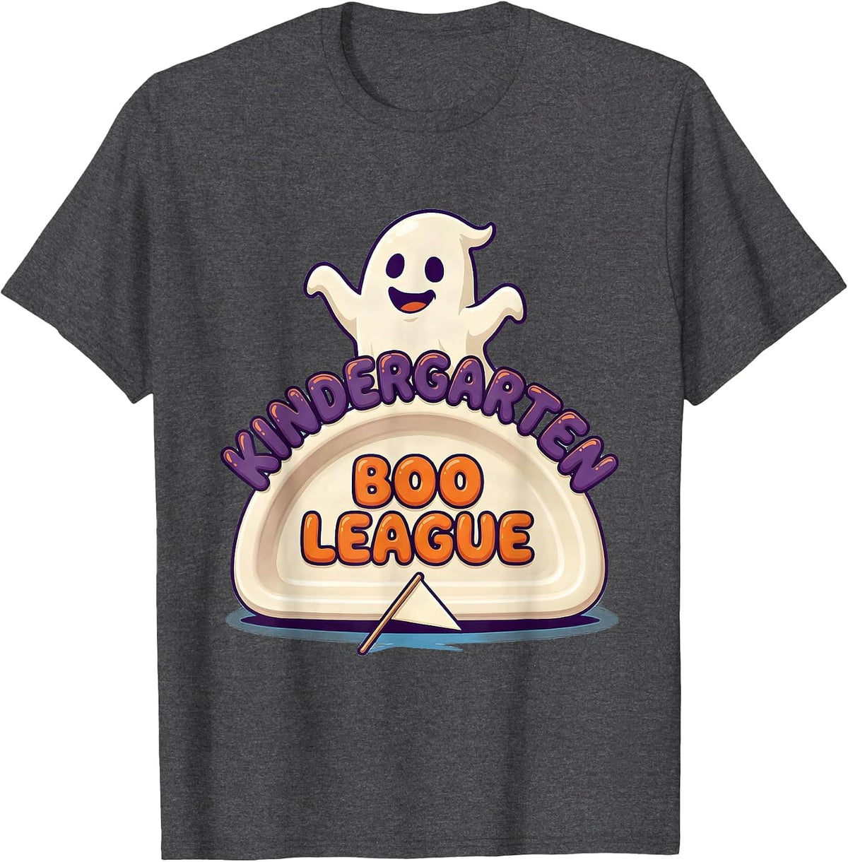 Men's Kindergarten Boo League Playful Halloween Teacher Student T-Shirt - Dark Heather Grey