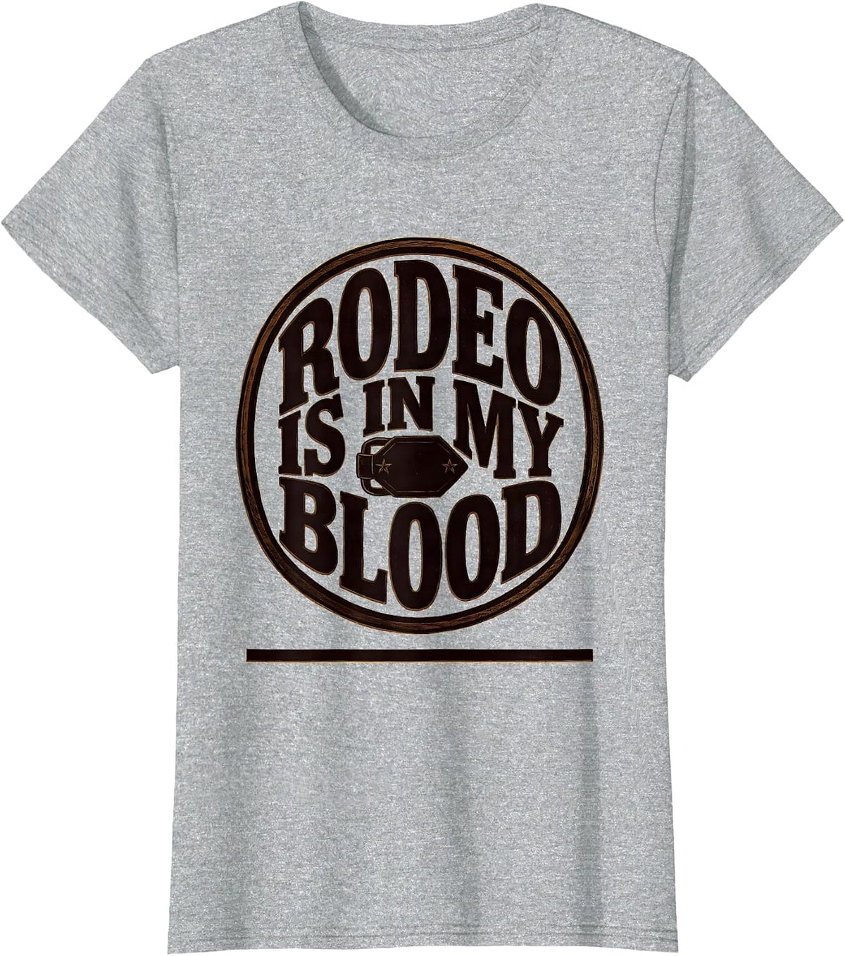 Rodeo Is In My Blood Western Cowgirl Country Pride T-Shirt - Heather Grey