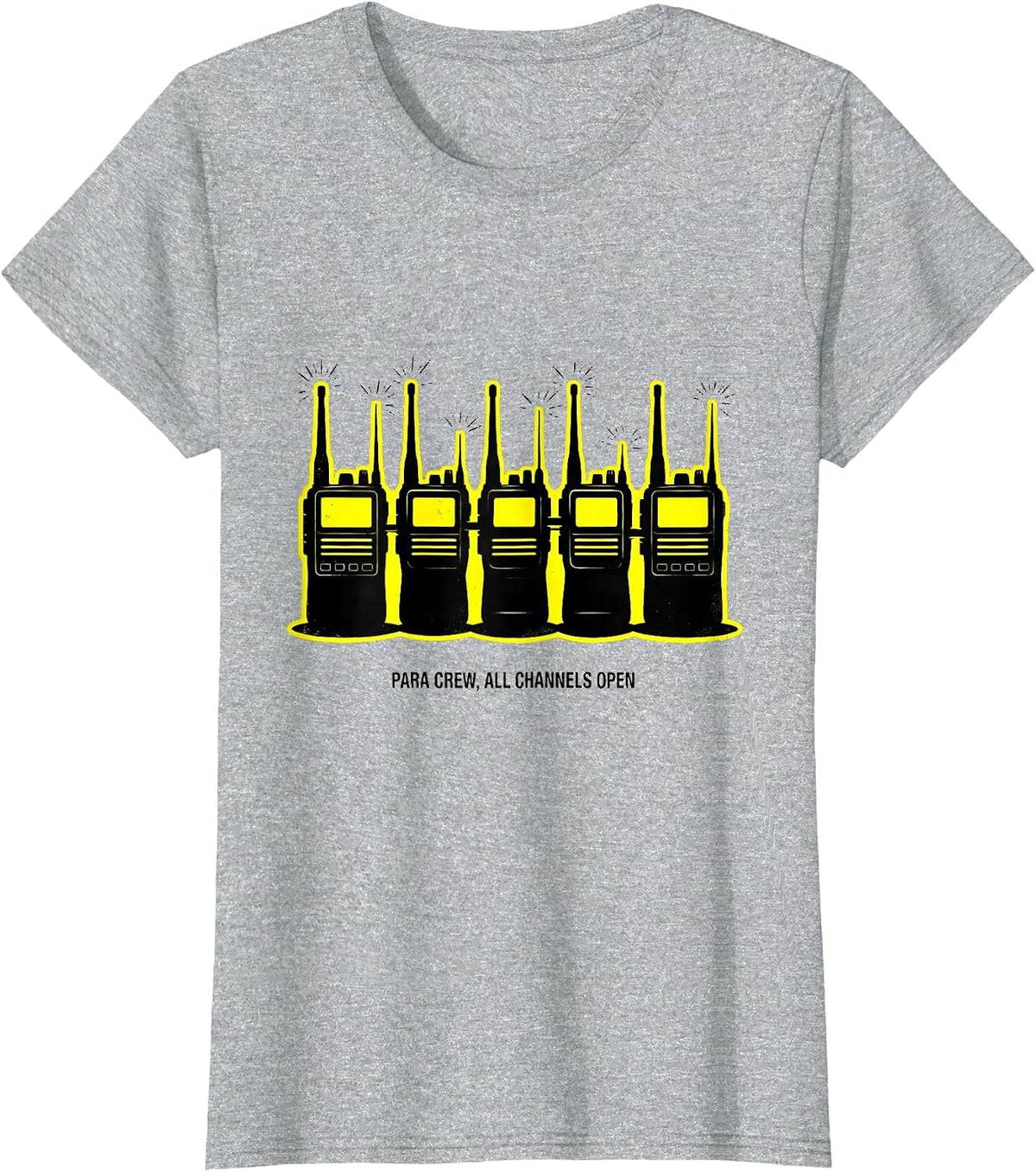 Women's Para Crew All Channels Open Funny Paraprofessional T-Shirt - Heather Grey