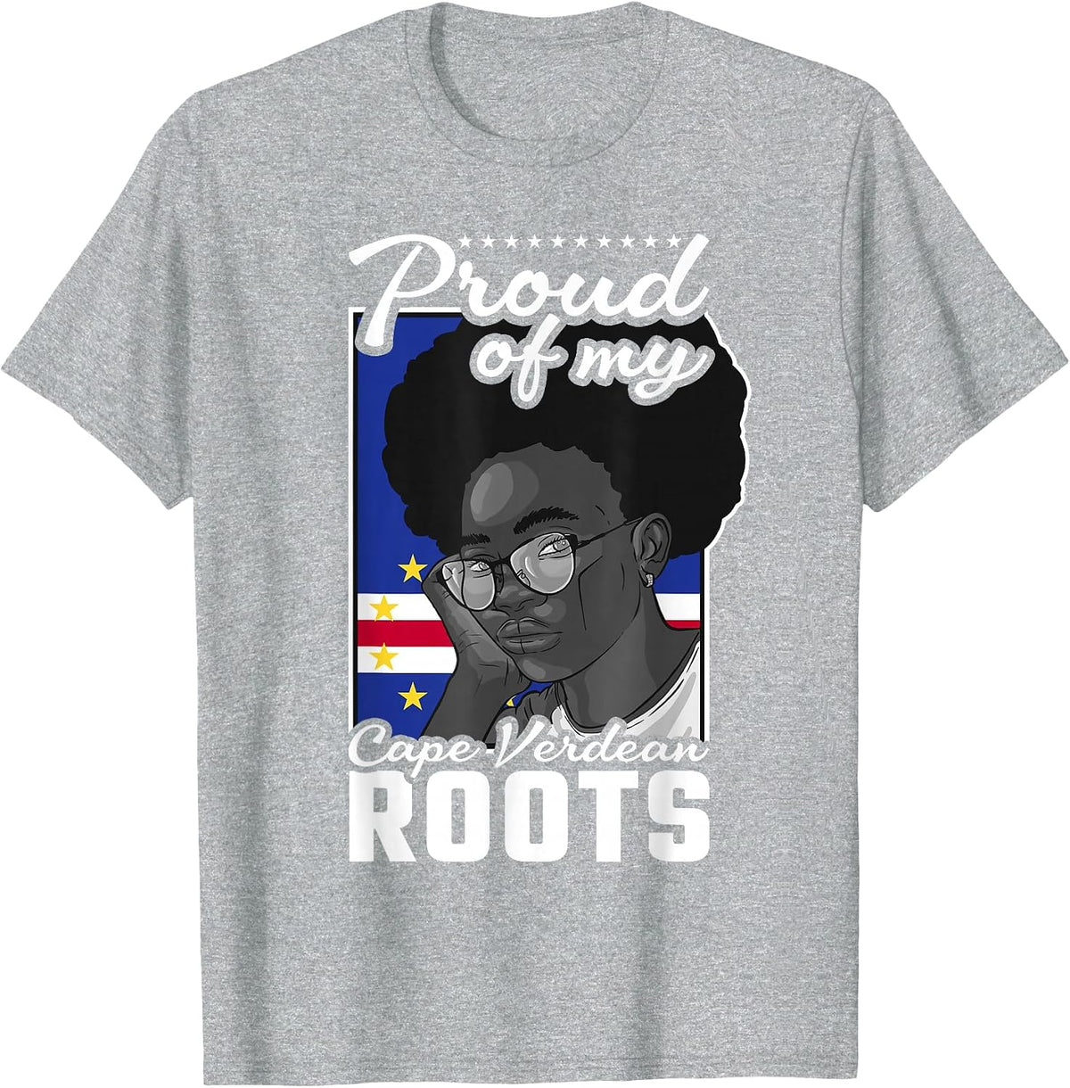 Proud Cape Verdean Roots Black History Month, Cape Verde T-Shirt - Heather Grey