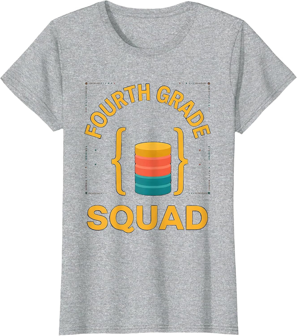 Women's Fourth Grade Squad Funny Teacher Humor Grade-Level Pride T-Shirt - Heather Grey