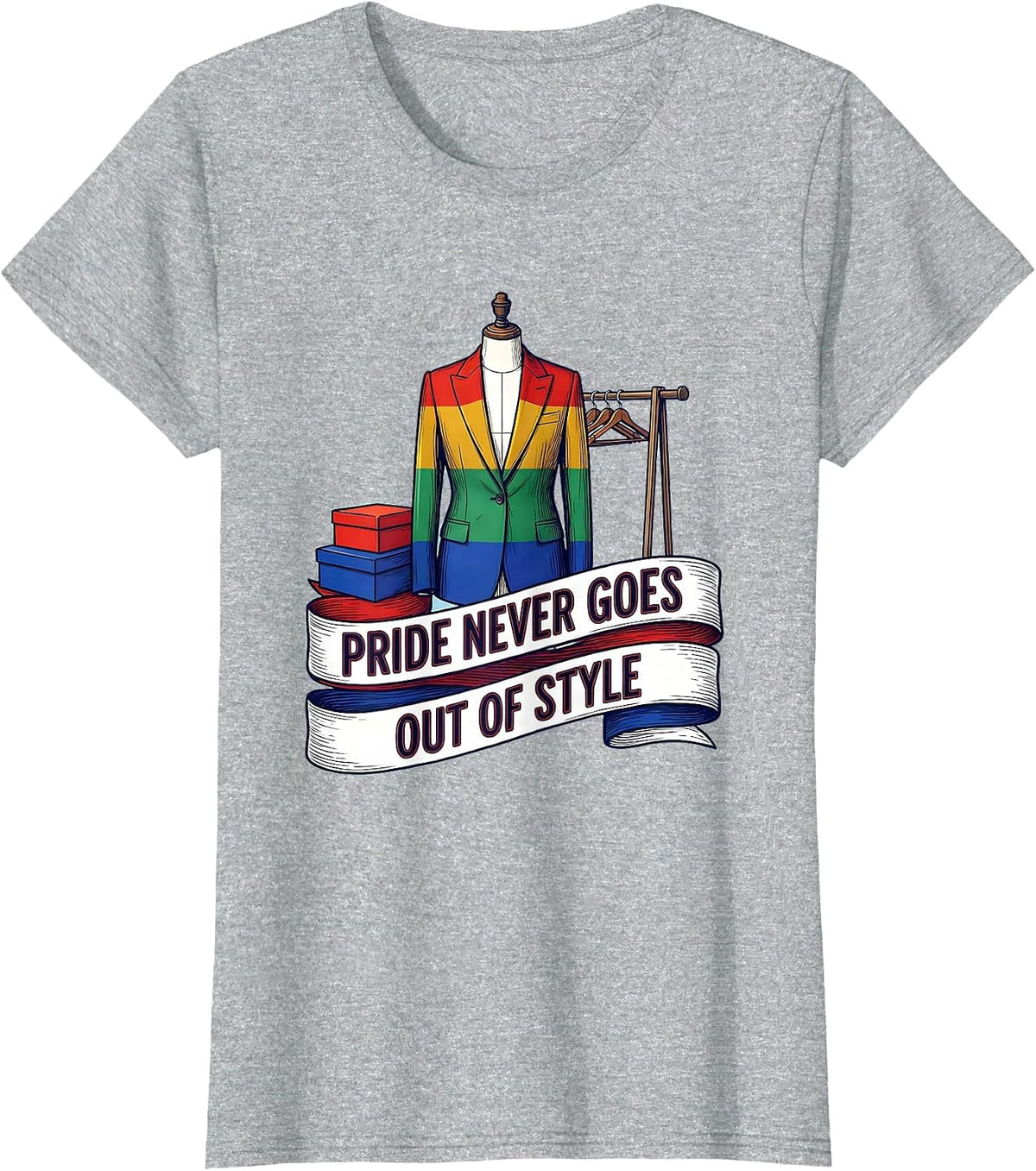 Pride Never Goes Out of Style Graphic Design T-Shirt - Heather Grey