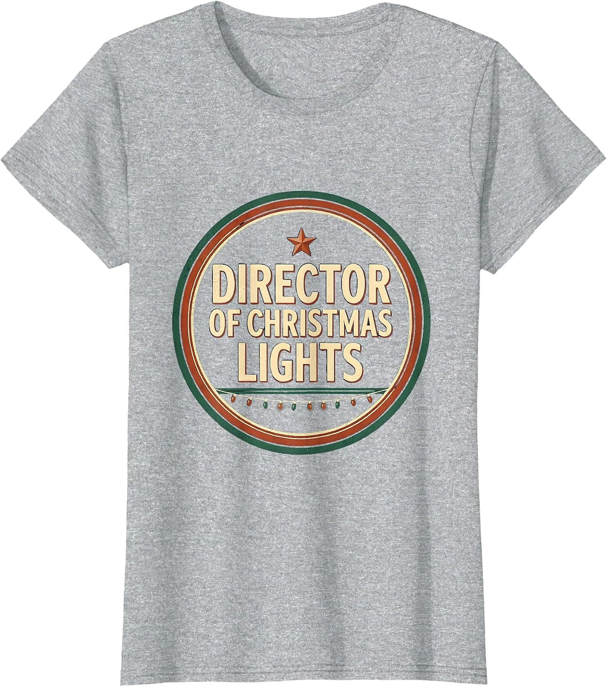 Women's Director Of Christmas Lights Vintage Funny Family Matching T-Shirt - Heather Grey