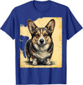 Distressed Pembroke Corgi Dog Lover Humor T-Shirt - Royal Blue
