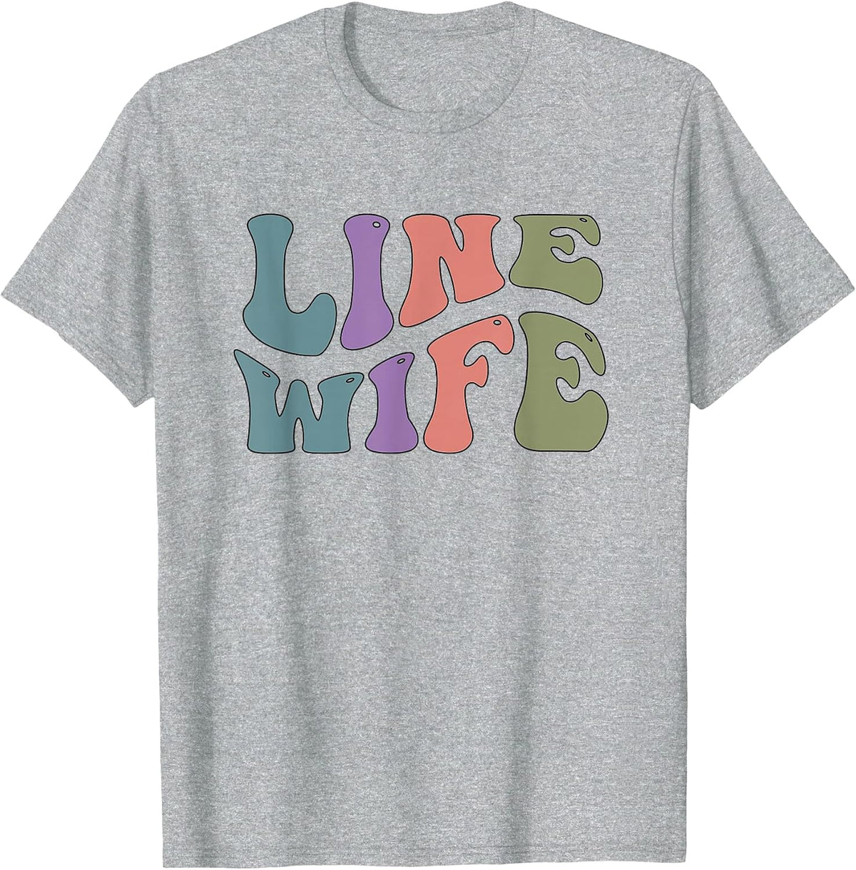 Lineman Wife Retro Linewife Lineworker Line Wife Husband T-Shirt - Heather Grey