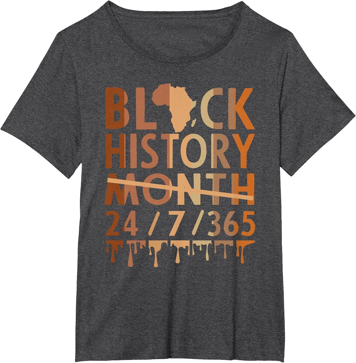 Black History Month 365 Black History Melanin Pride Women T-Shirt - Dark Heather Grey