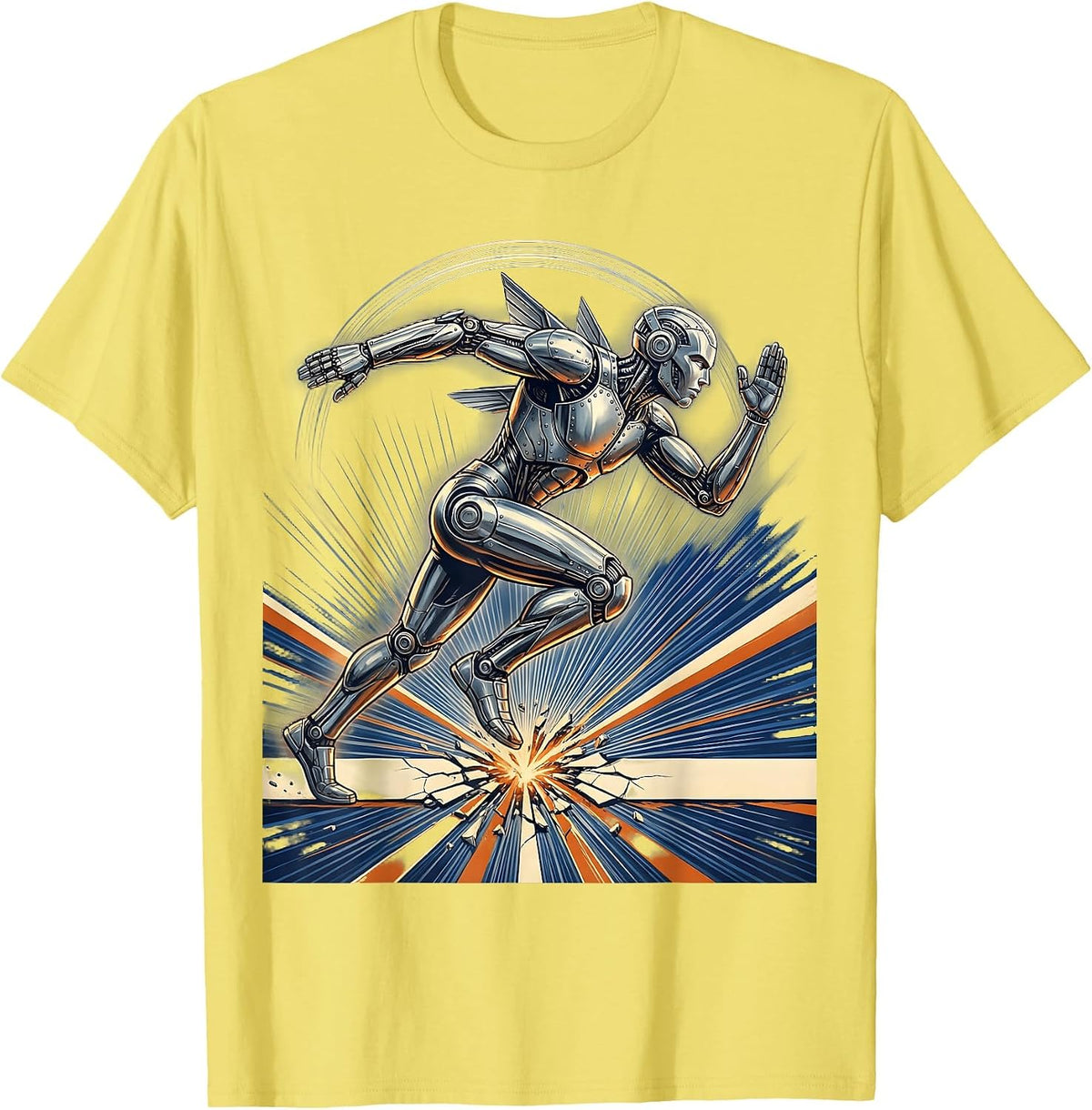 Men's Godspeed Sprinter Finish Line Burst Design T-Shirt - Lemon Yellow