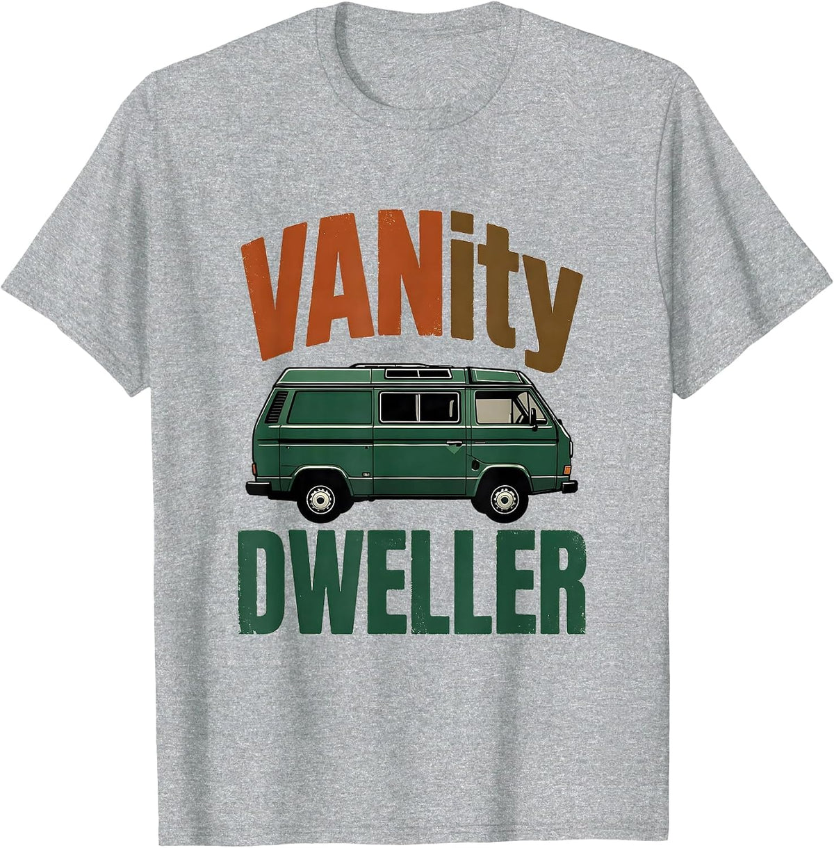 Men's VANity Dweller Vintage Van Life Nomads Road-Trip Humor T-Shirt - Heather Grey
