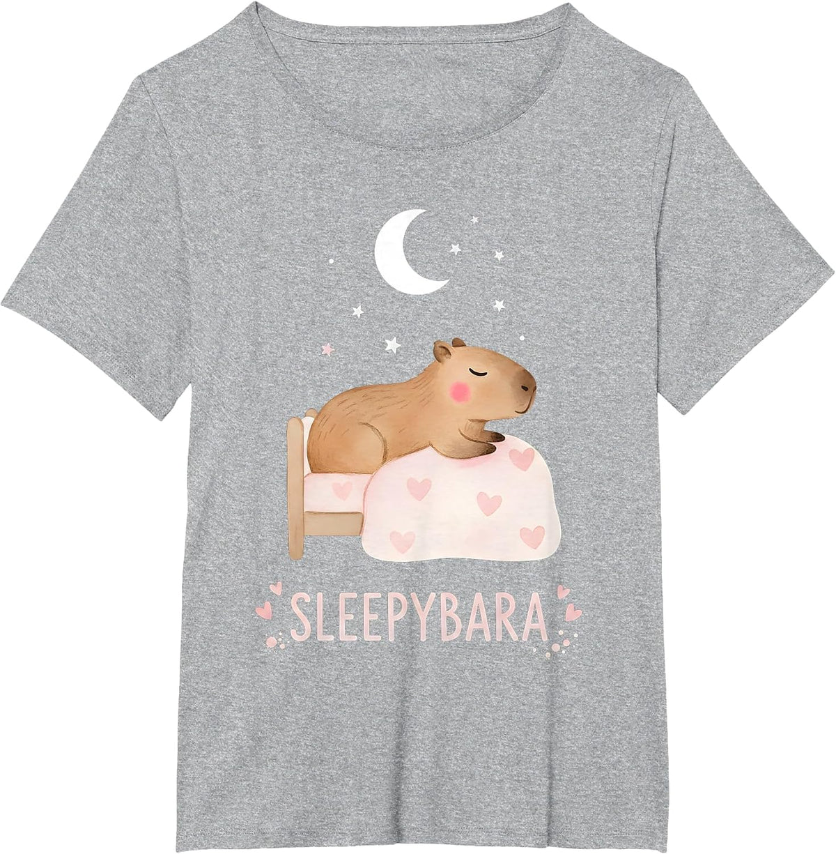 Capybara Sleepybara Sleep Pajamas T-Shirt - Heather Grey