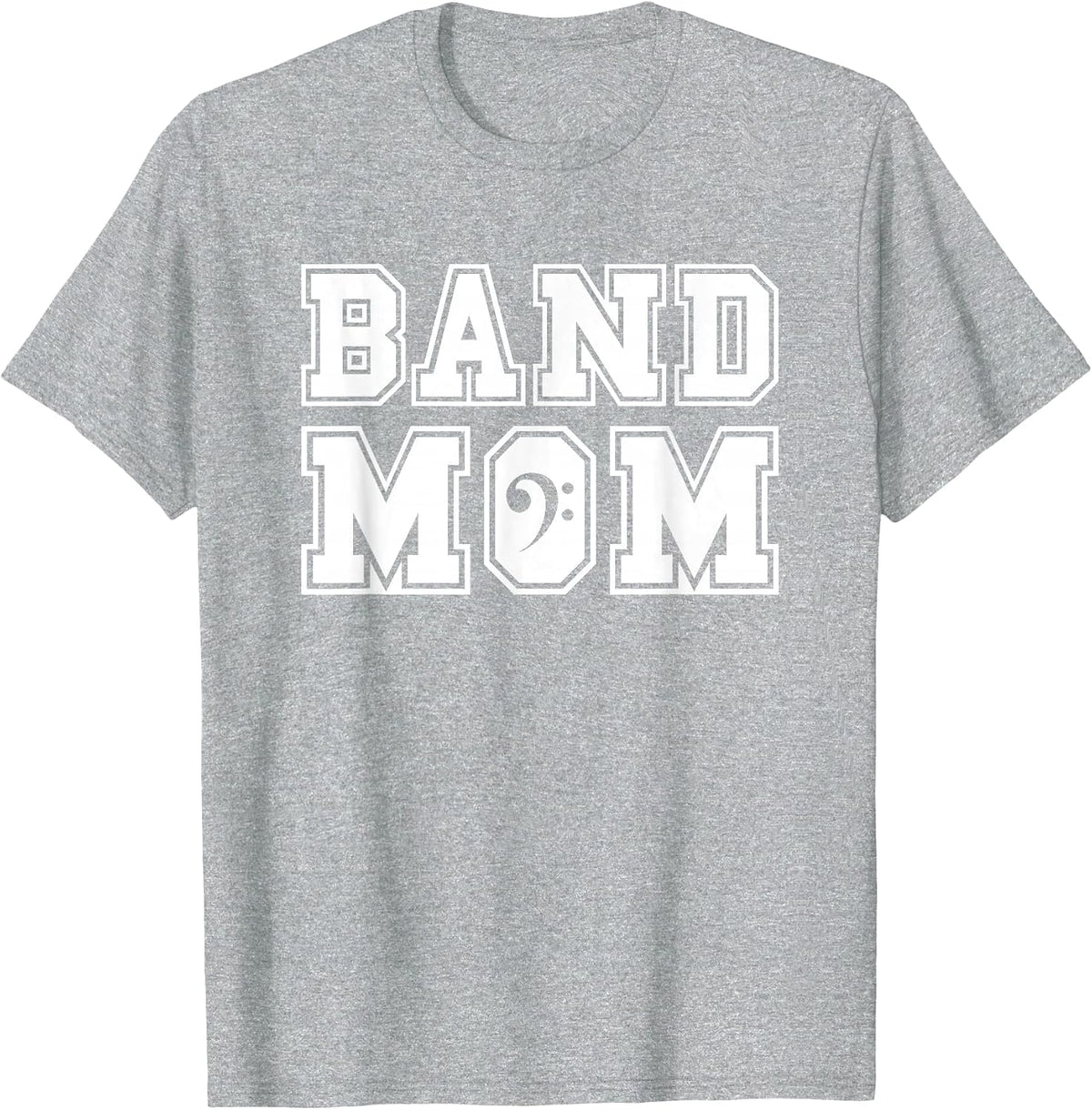 Marching Band Mom Bass Clef Parent Helper Low Brass T-Shirt - Heather Grey