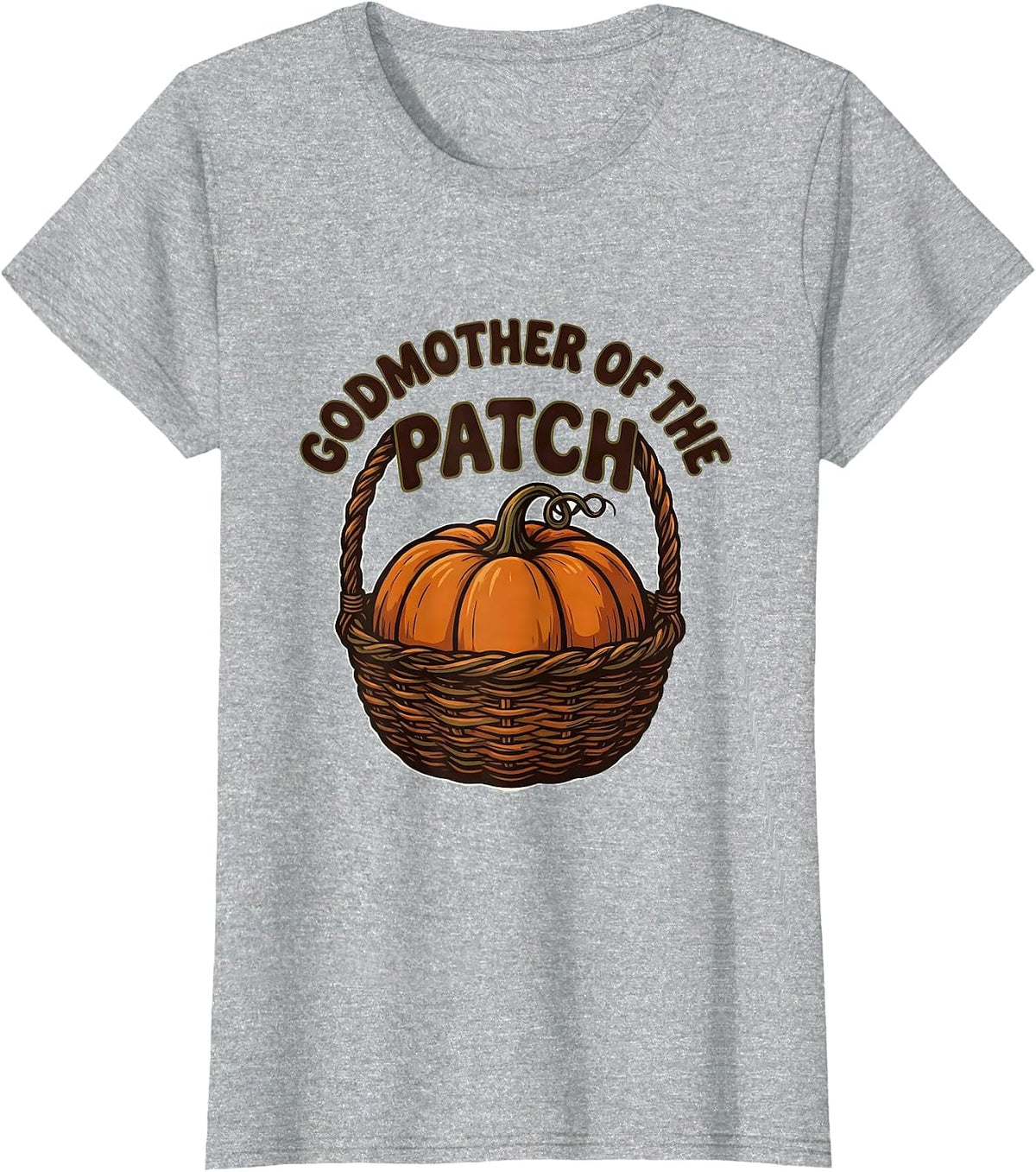 Women's Godmother of the Patch Flat Autumn Halloween Family Matching T-Shirt - Heather Grey