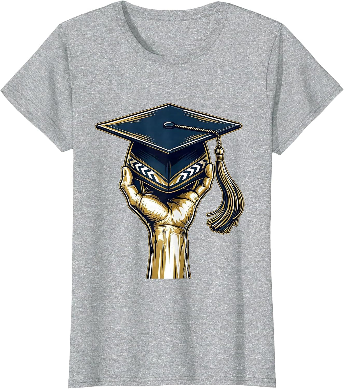 Women's Paraprofessional Graduation Cap Helping Hand Design T-Shirt - Heather Grey