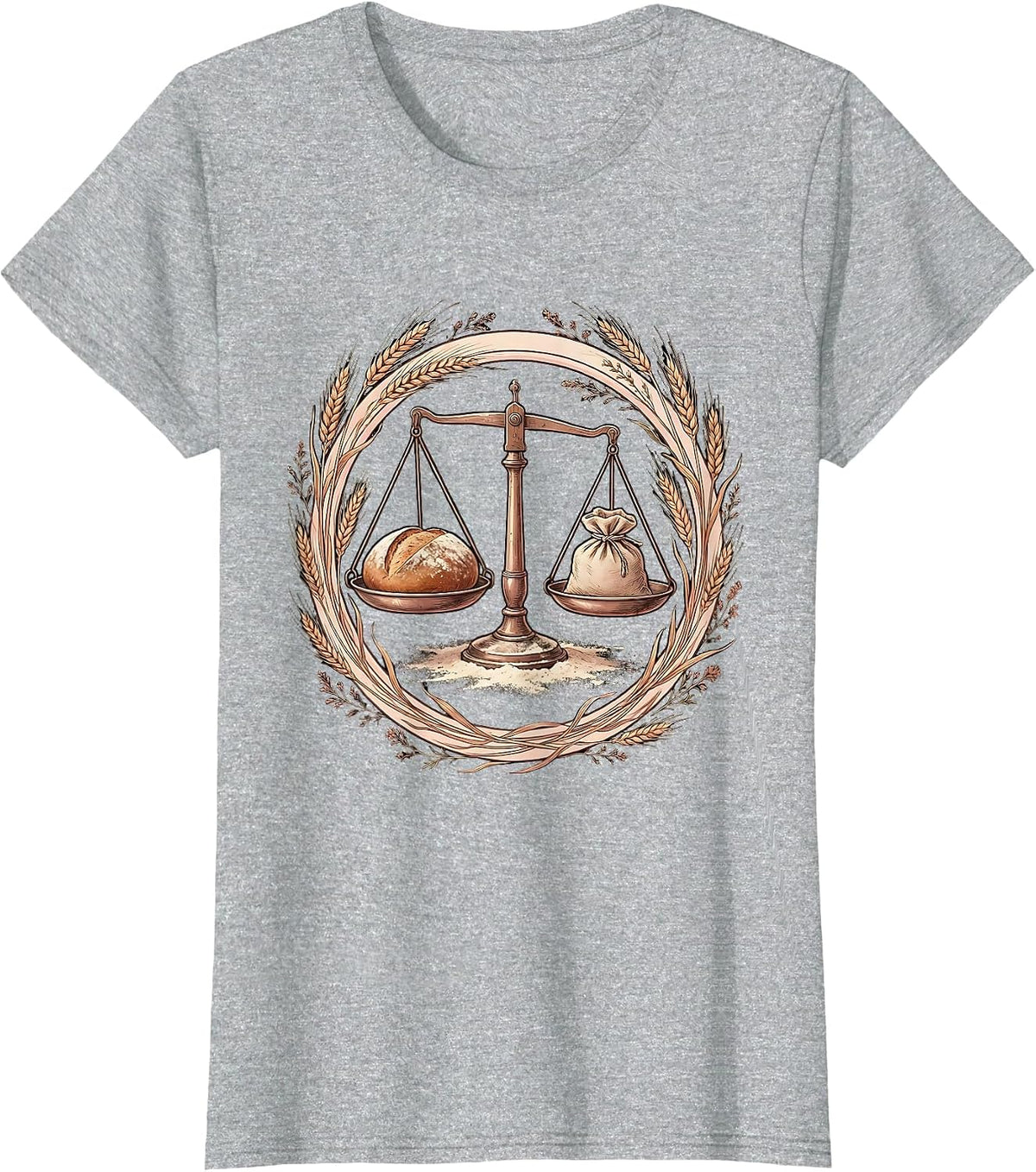 In My Sourdough Era Vintage Kitchen Scale Art T-Shirt - Heather Grey