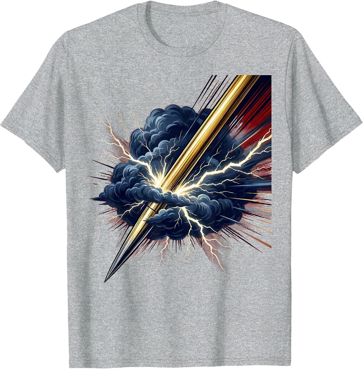 Men's Javelin Through Thundercloud Sports Graphic T-Shirt - Heather Grey